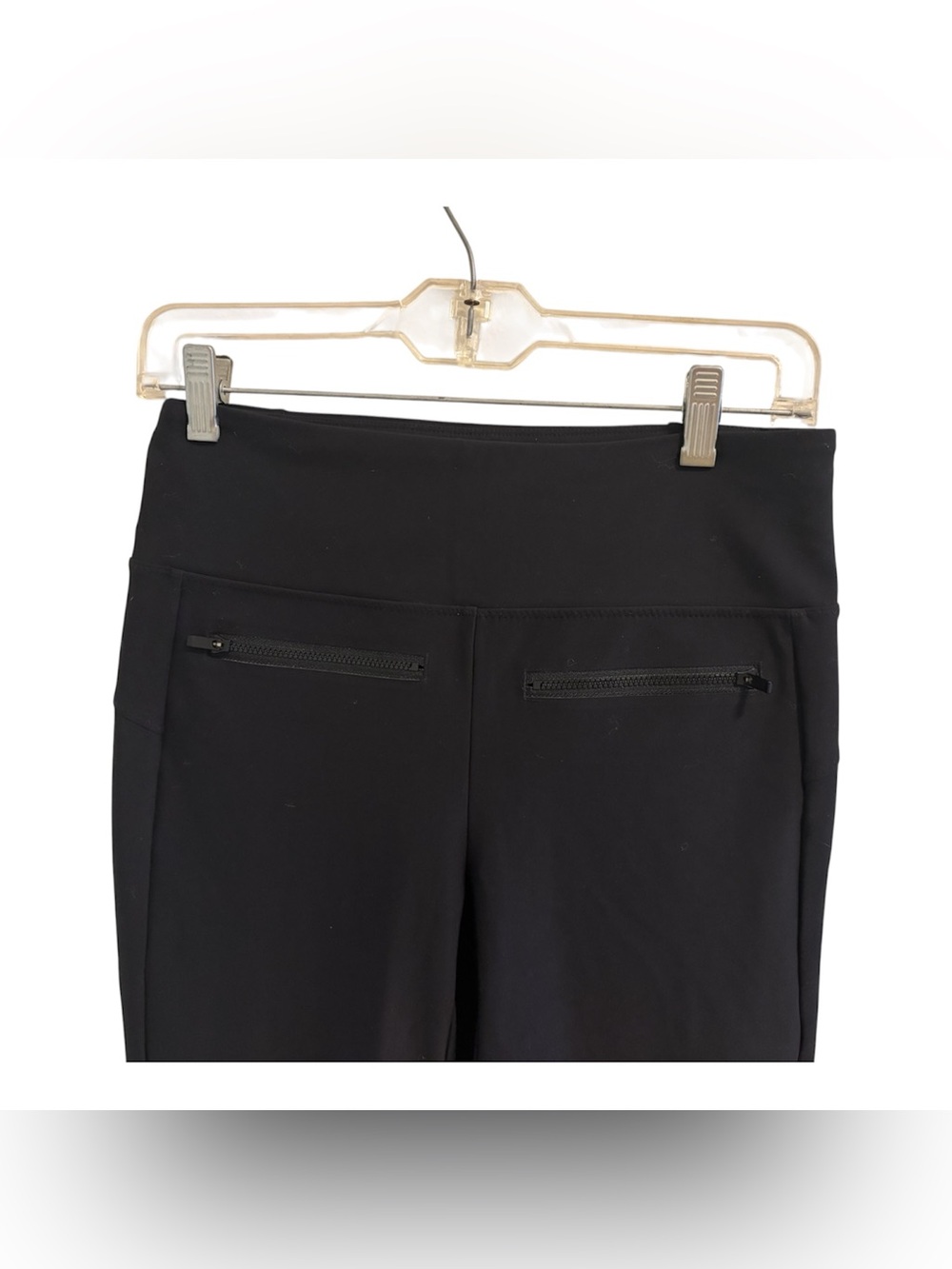 Athleta Stellar Crop Black Stretch Pants Zipper Pockets Women’s ST - Picture 3 of 6